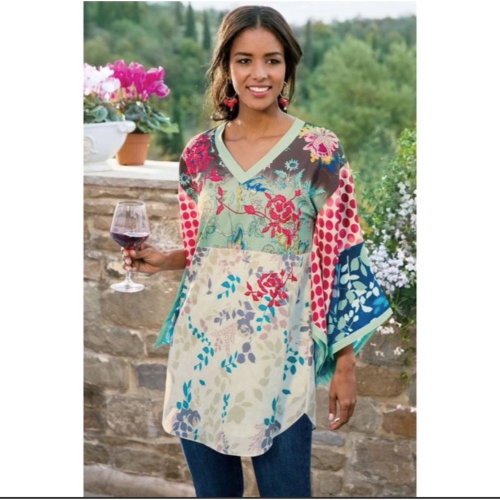 Soft Surroundings Kimono Sleeve Tunic Top Size S